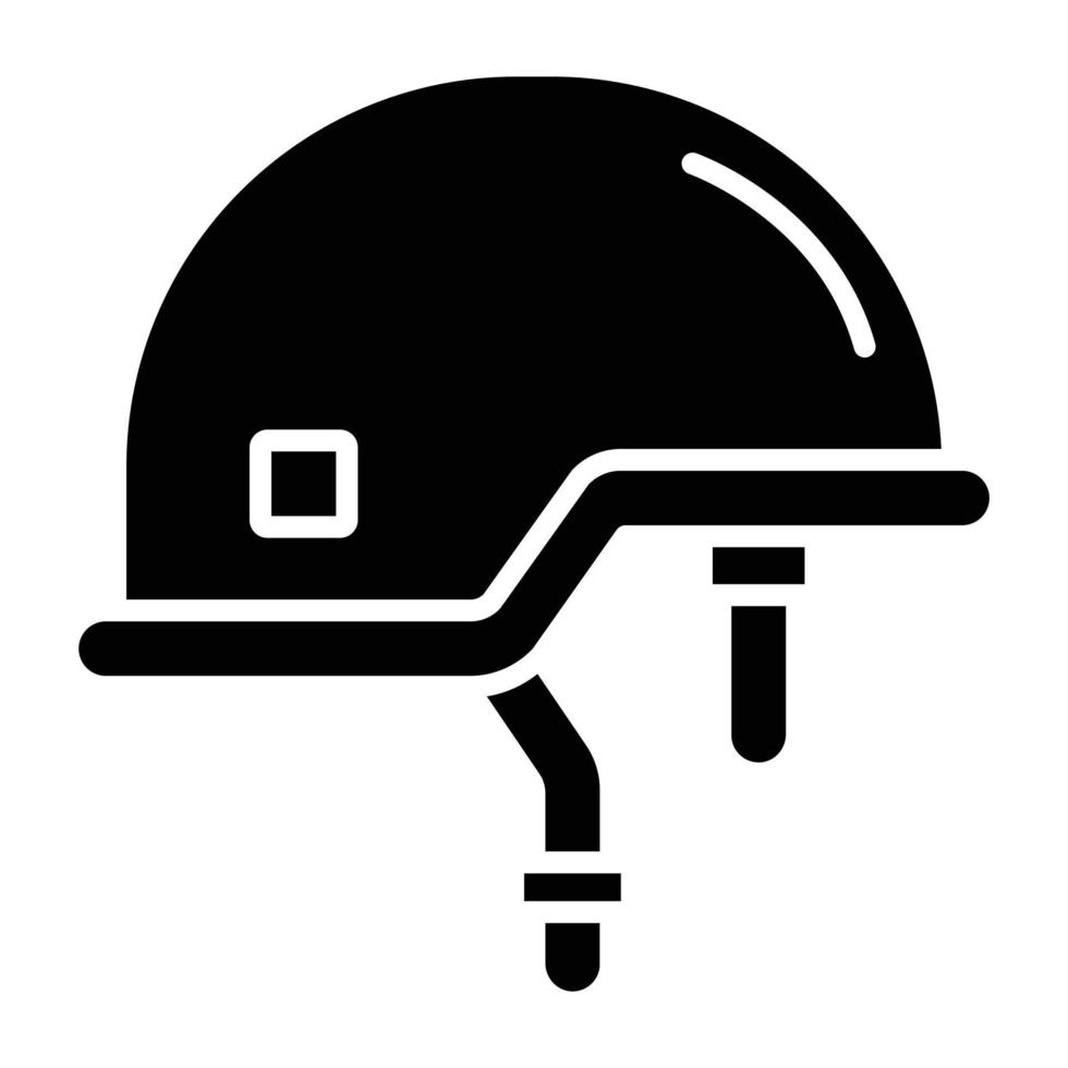 style d'icône de casque de soldat vecteur