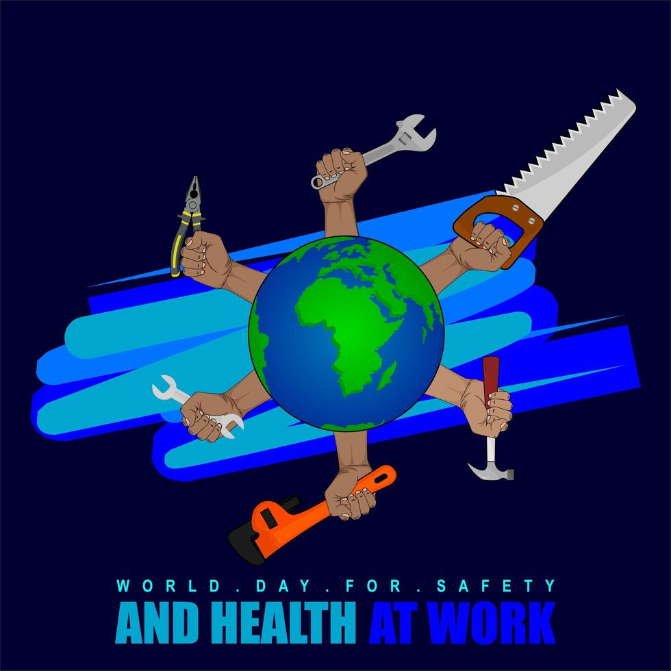 journée mondiale de la sécurité et de la santé au travail vecteur