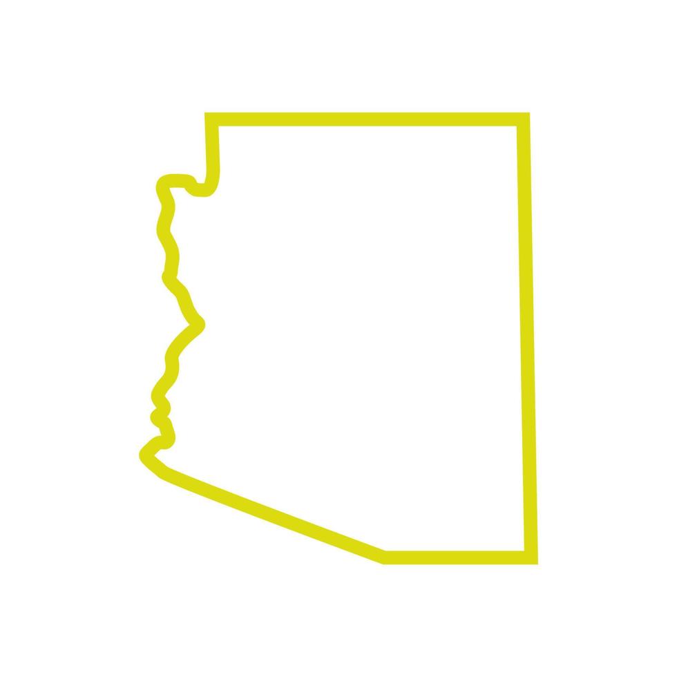 carte de l'arizona illustrée sur fond blanc vecteur