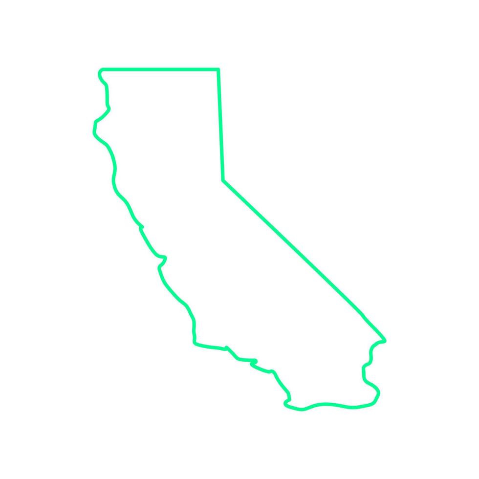 carte de la californie illustrée sur fond blanc vecteur