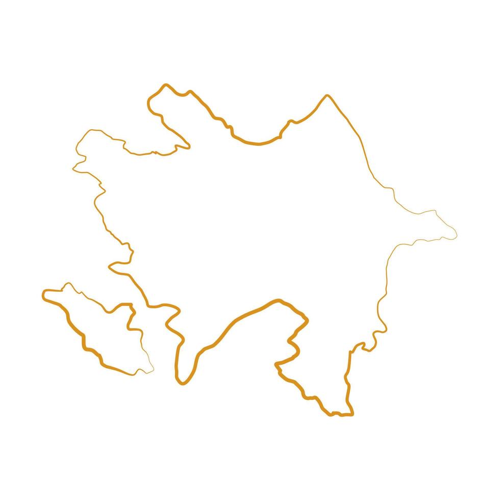 Carte de l'Azerbaïdjan illustrée sur fond blanc vecteur