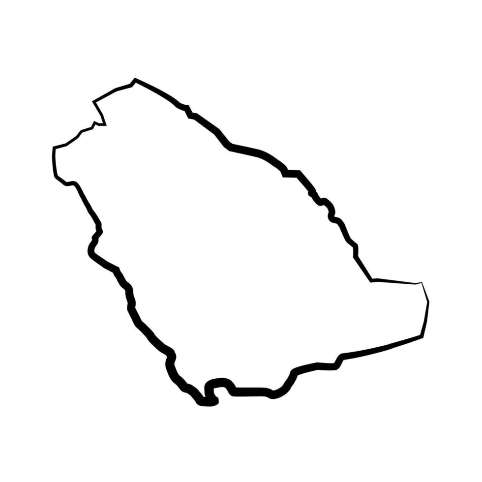 Carte de l'Arabie saoudite illustrée sur fond blanc vecteur