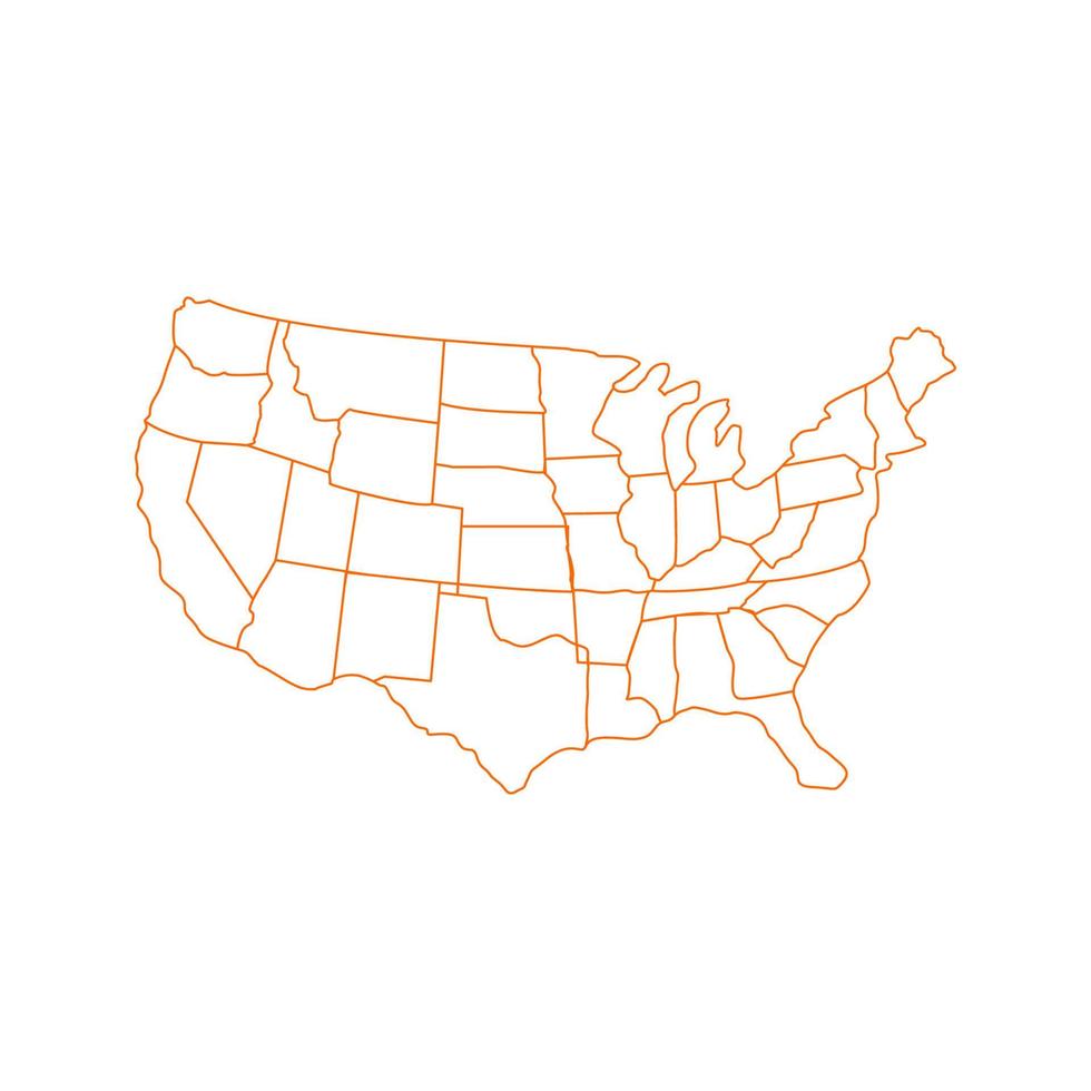 carte des états-unis illustrée sur fond blanc vecteur