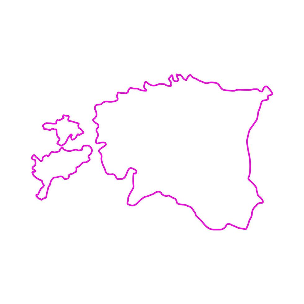 Carte de l'Estonie illustrée sur fond blanc vecteur