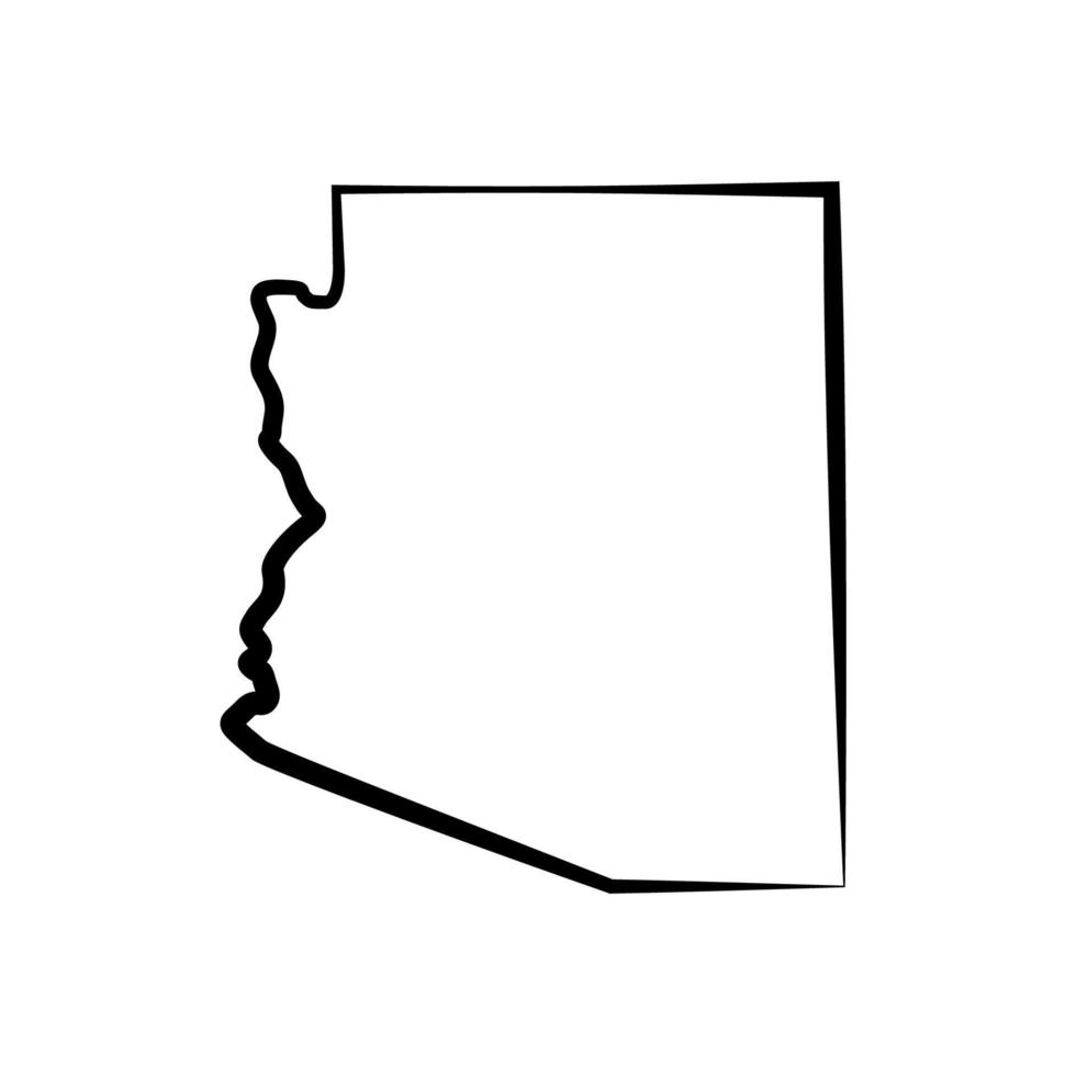carte de l'arizona illustrée sur fond blanc vecteur