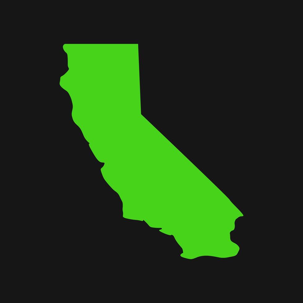 carte de la californie illustrée sur fond blanc vecteur