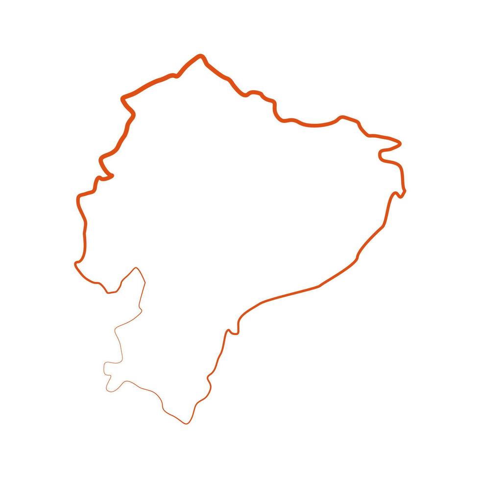 Carte de l'Équateur illustrée sur fond blanc vecteur