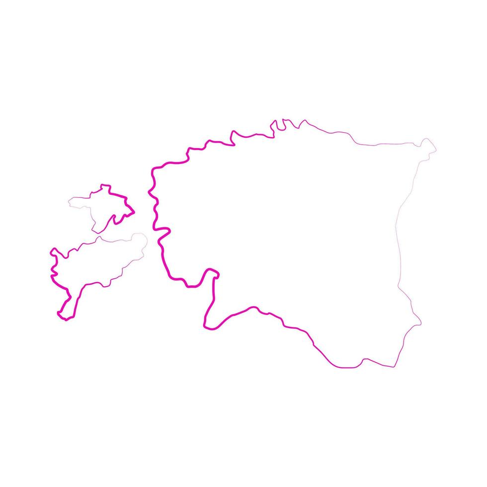 Carte de l'Estonie illustrée sur fond blanc vecteur