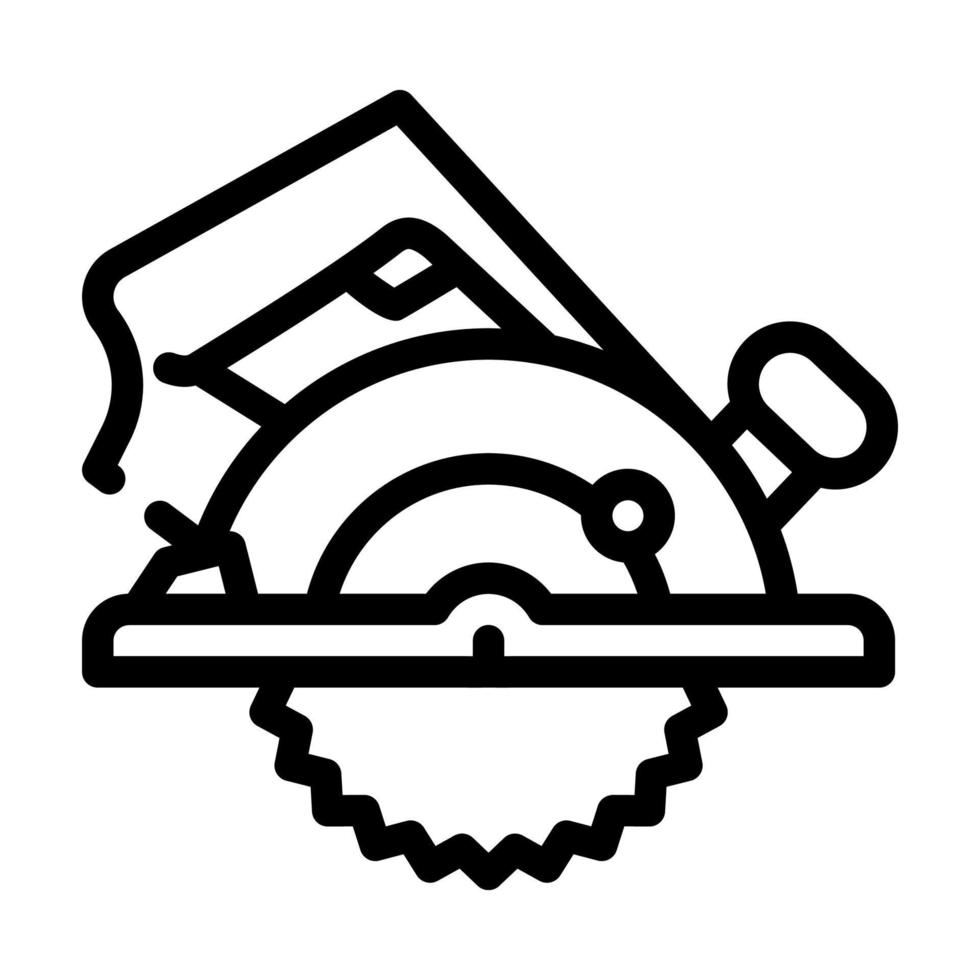 L'icône de la ligne de scie circulaire noir illustration vectorielle vecteur