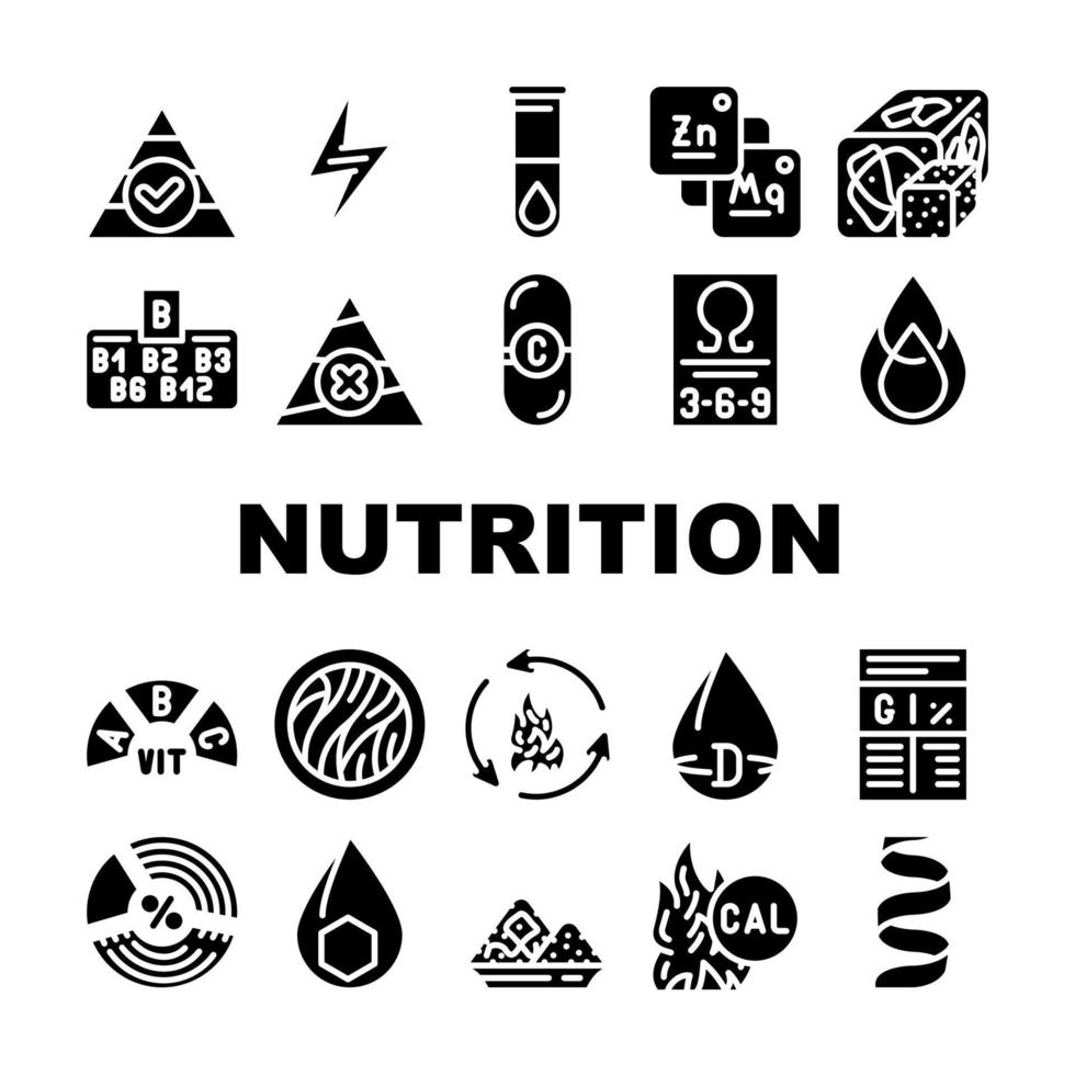 ensemble d'icônes de collecte de régime alimentaire vecteur