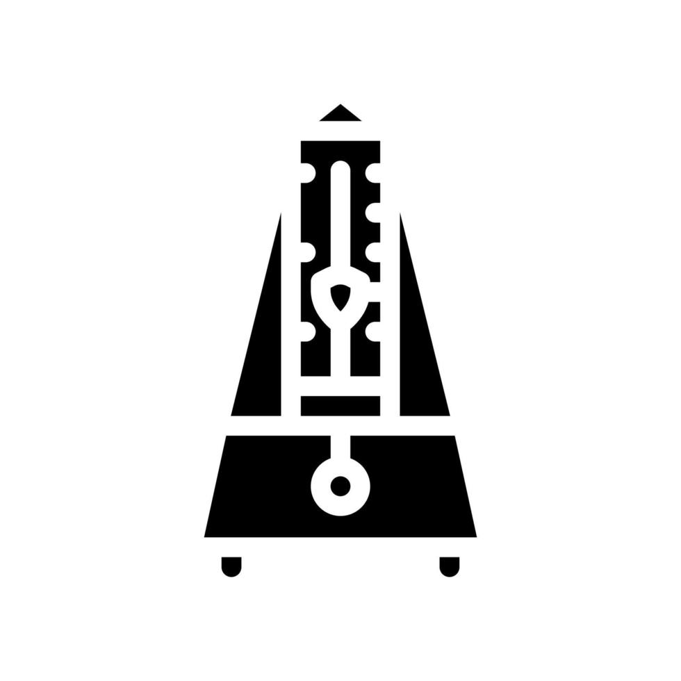 L'icône de glyphe de l'outil de métronome noir illustration vectorielle vecteur