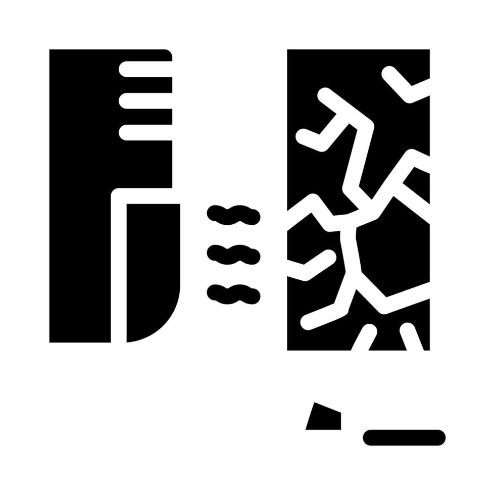 Illustration vectorielle de l'icône du glyphe du capteur de bris de verre vecteur