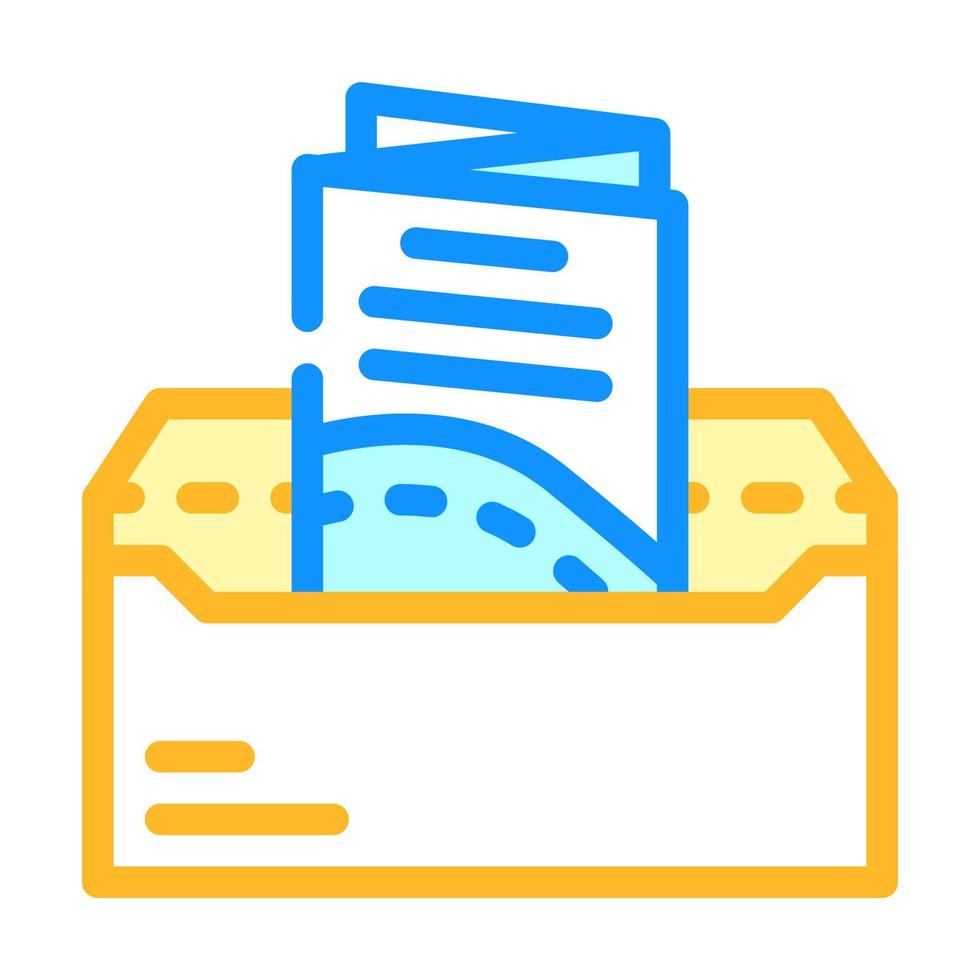 envoi de livret dans une enveloppe par courrier illustration vectorielle d'icône de couleur vecteur