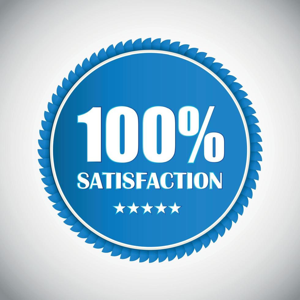 100 satisfaction étiquette dorée vector illustration