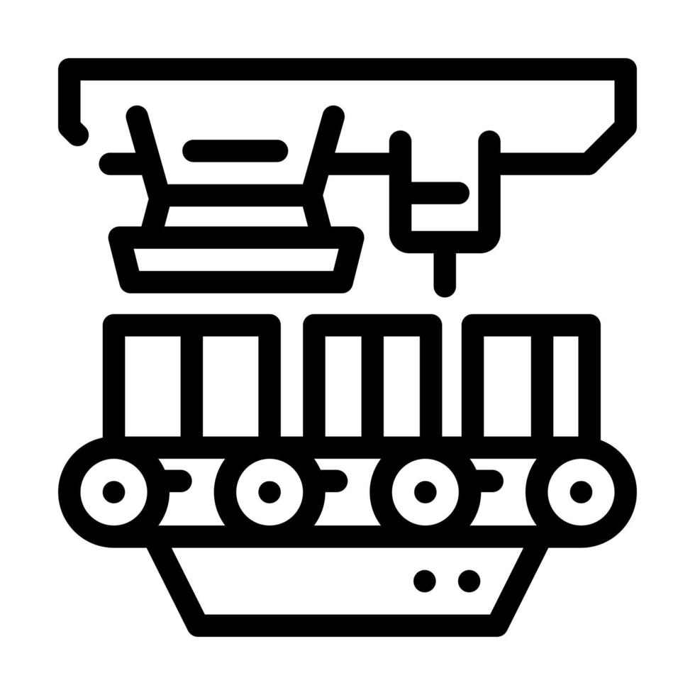 illustration vectorielle de l'icône de la ligne de production du convoyeur d'usine vecteur