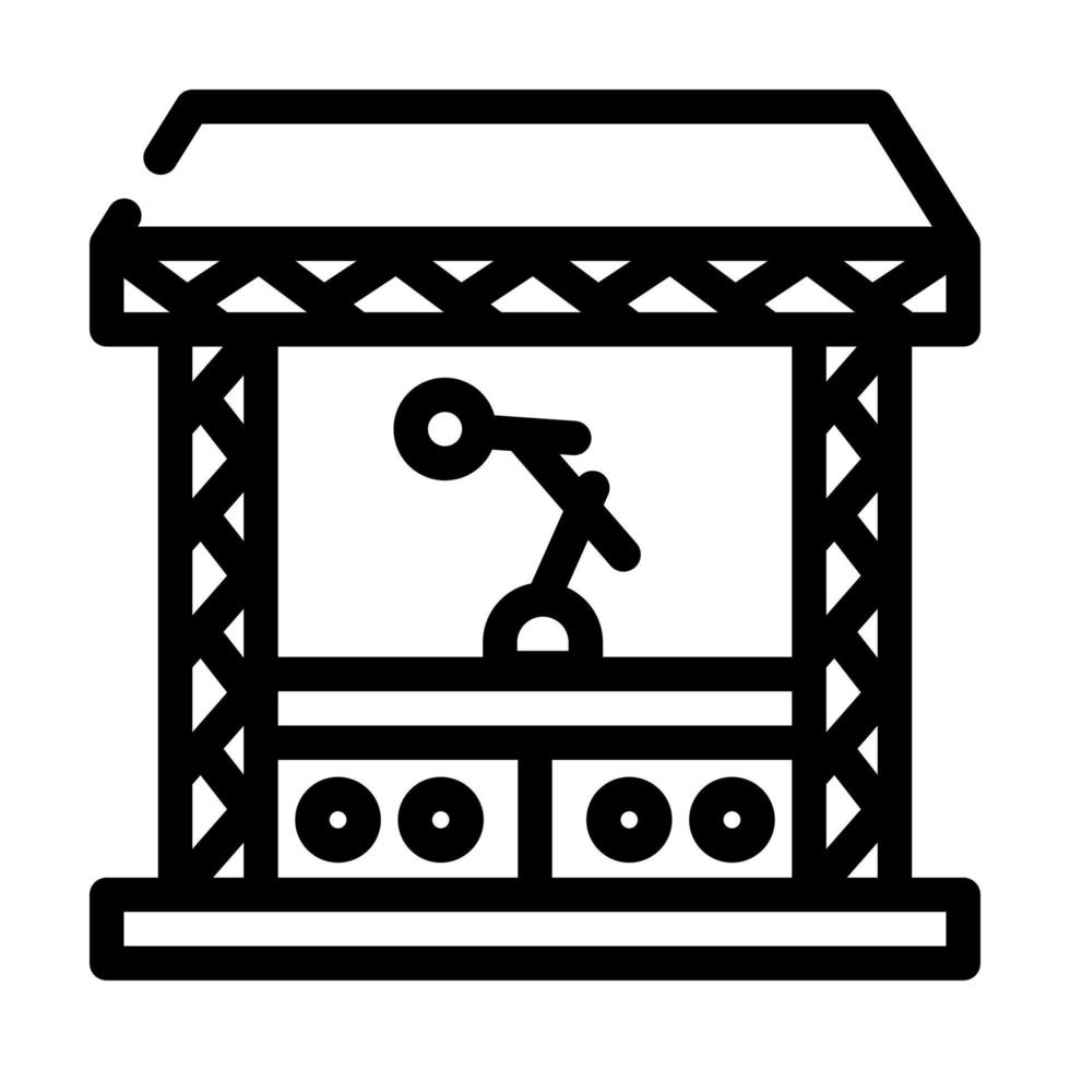 scène avec illustration vectorielle d'icône de ligne de microphone vecteur