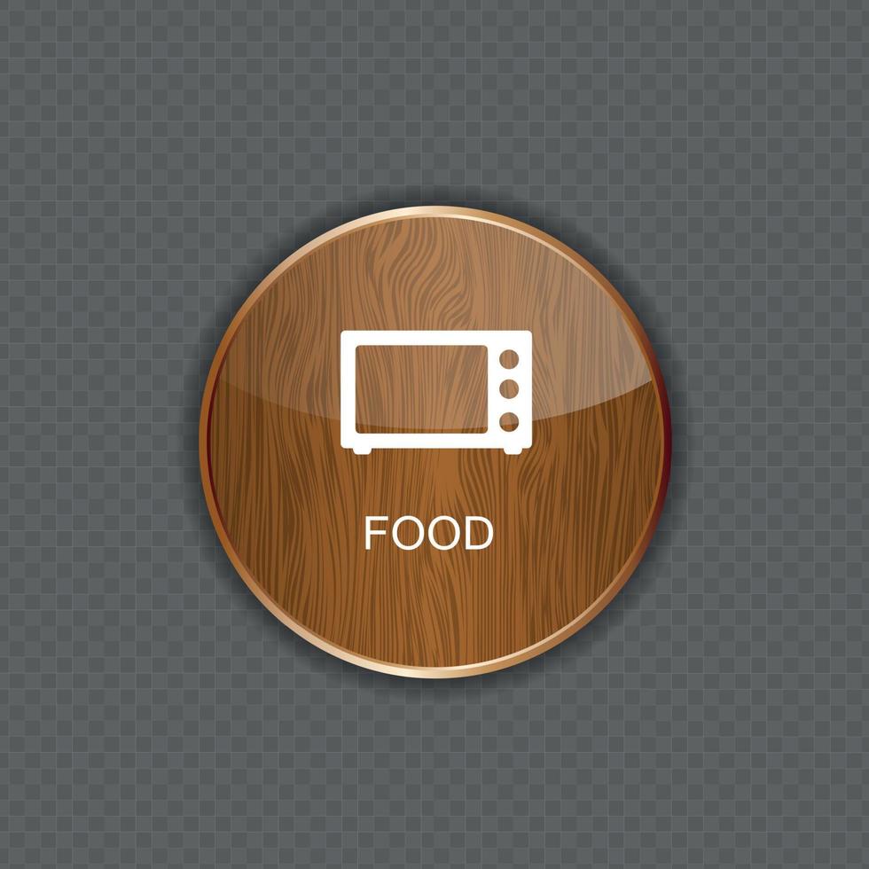 icônes d'application de bois de nourriture et de boisson vecteur