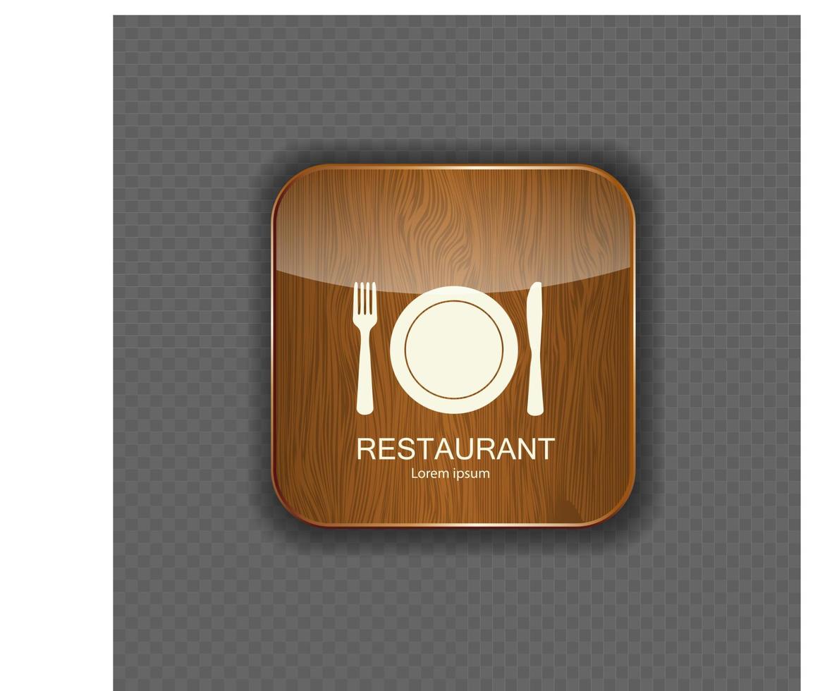 icônes d'application de bois de nourriture et de boisson vecteur