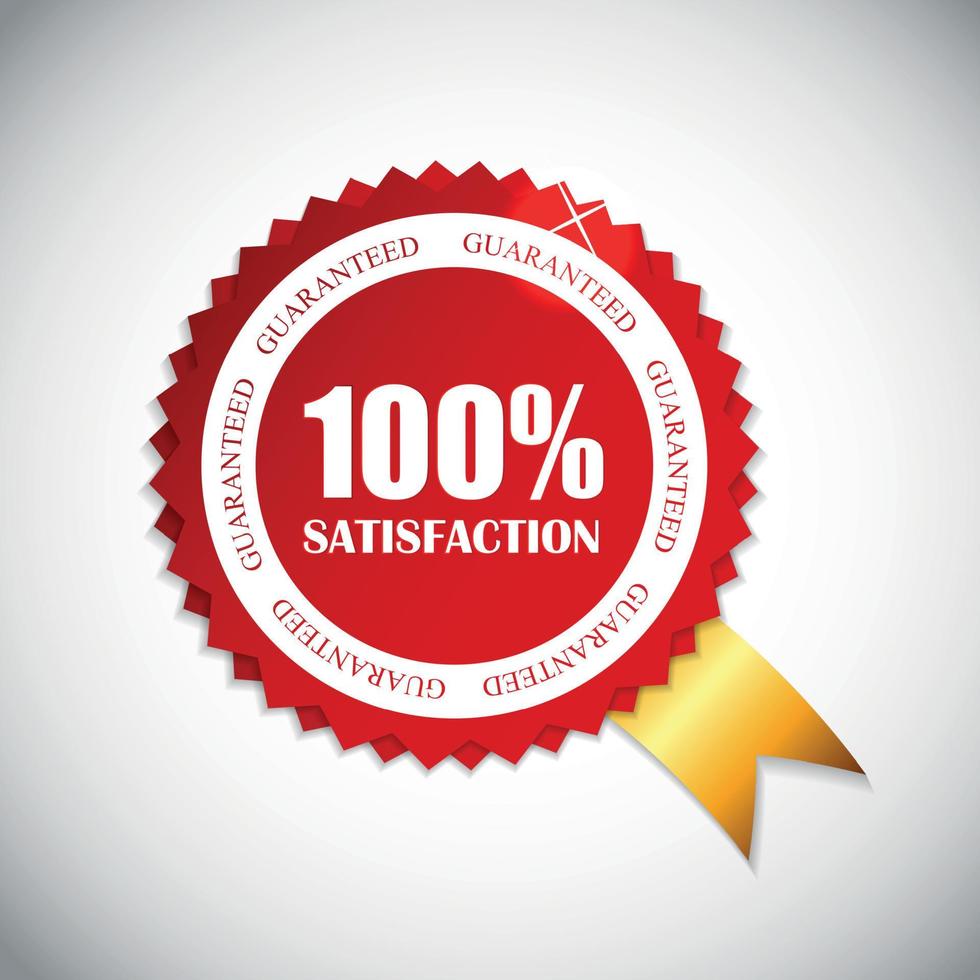 100 satisfaction étiquette dorée vector illustration