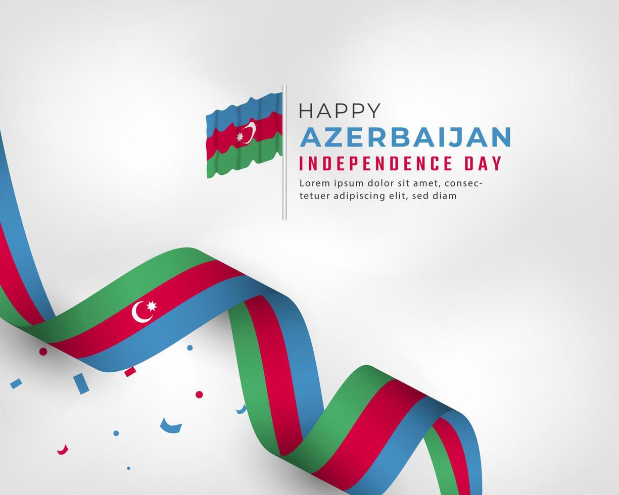 joyeux jour de l'indépendance de l'azerbaïdjan illustration de conception de vecteur de célébration. modèle d'affiche, de bannière, de publicité, de carte de voeux ou d'élément de conception d'impression
