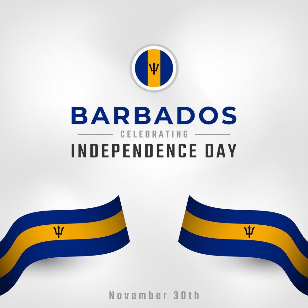 joyeux jour de l'indépendance de la barbade 30 novembre illustration de conception vectorielle de célébration. modèle d'affiche, de bannière, de publicité, de carte de voeux ou d'élément de conception d'impression vecteur