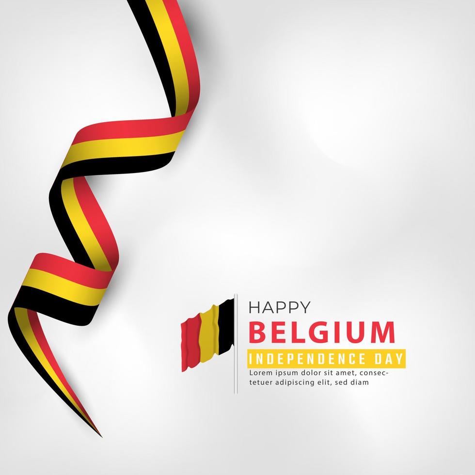 joyeux jour de l'indépendance de la belgique 21 juillet illustration de conception vectorielle de célébration. modèle d'affiche, de bannière, de publicité, de carte de voeux ou d'élément de conception d'impression vecteur