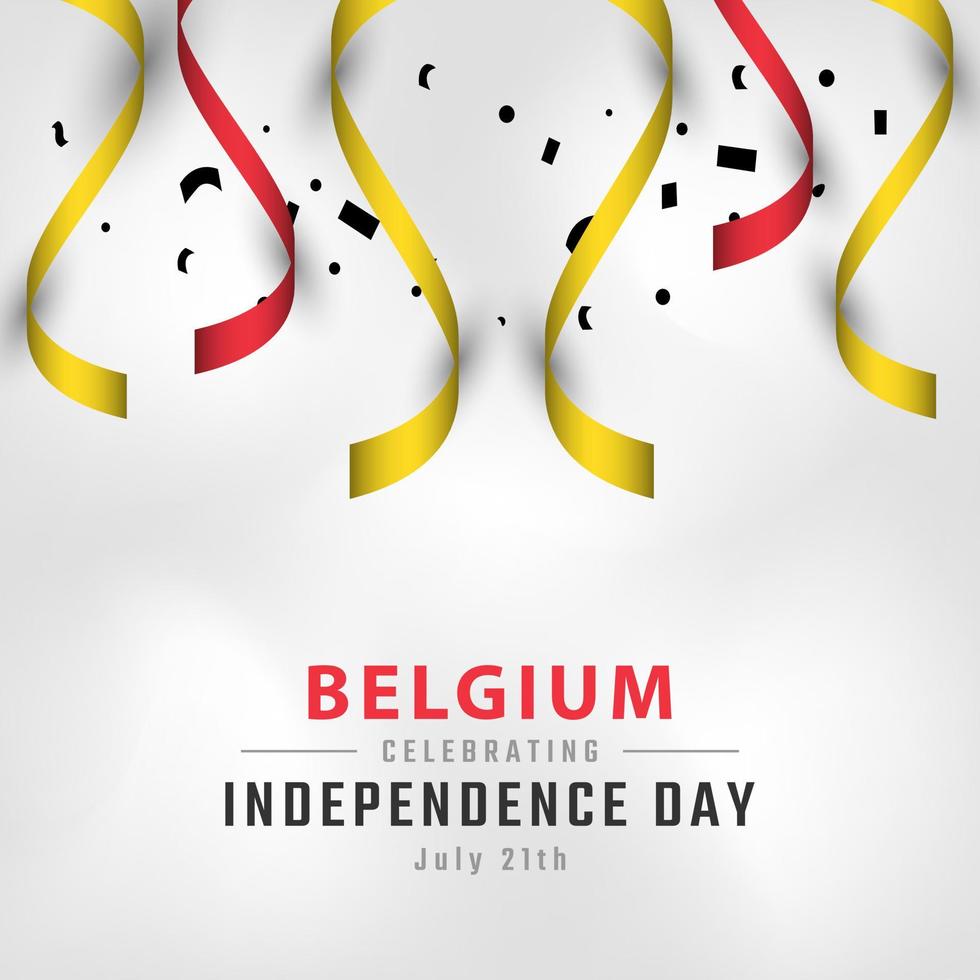 joyeux jour de l'indépendance de la belgique 21 juillet illustration de conception vectorielle de célébration. modèle d'affiche, de bannière, de publicité, de carte de voeux ou d'élément de conception d'impression vecteur