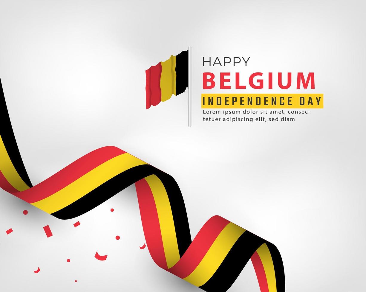 joyeux jour de l'indépendance de la belgique 21 juillet illustration de conception vectorielle de célébration. modèle d'affiche, de bannière, de publicité, de carte de voeux ou d'élément de conception d'impression vecteur