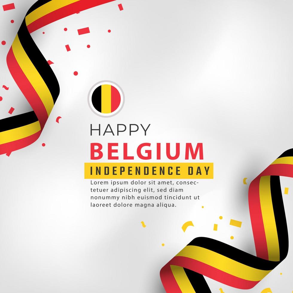 joyeux jour de l'indépendance de la belgique 21 juillet illustration de conception vectorielle de célébration. modèle d'affiche, de bannière, de publicité, de carte de voeux ou d'élément de conception d'impression vecteur