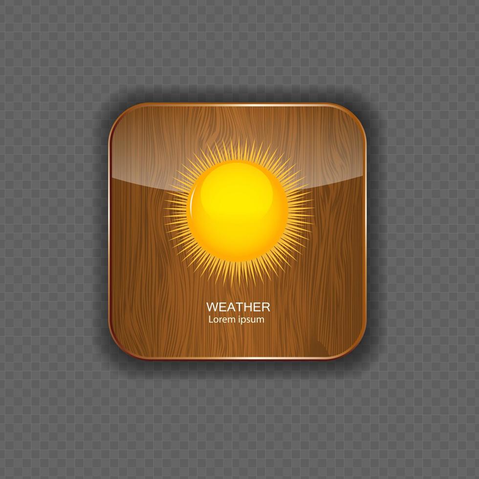 icônes d'application bois météo vecteur