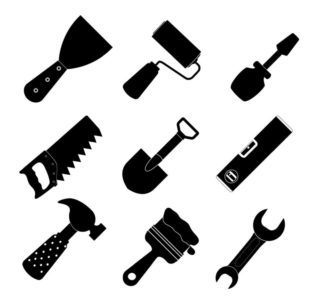 différents outils icône illustration vectorielle set1 vecteur