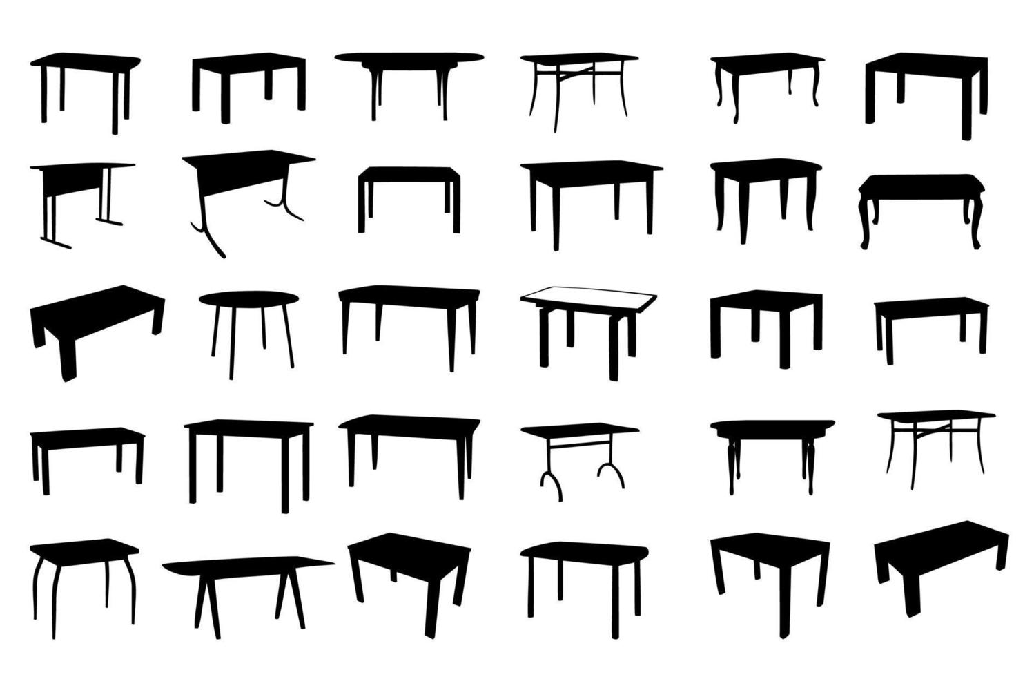 ensemble de table isolé. illustration vectorielle vecteur