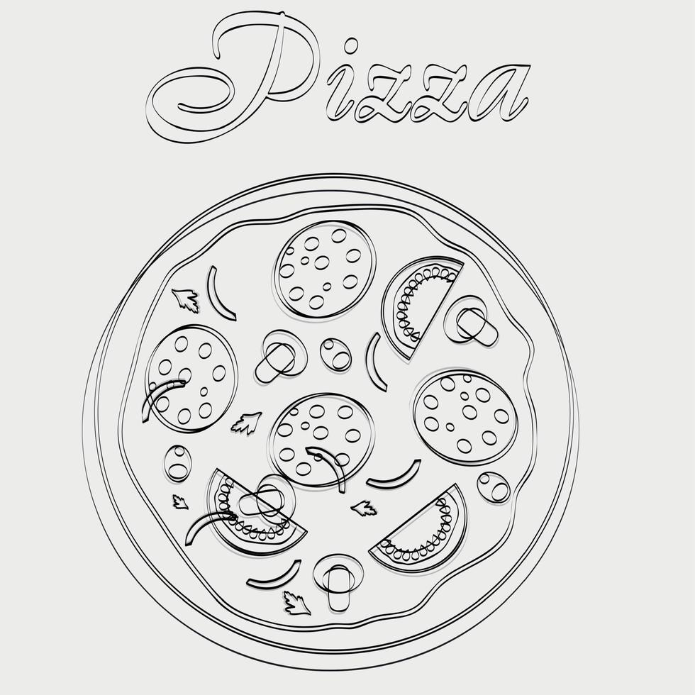 illustration vectorielle de pizza menu modèle vecteur