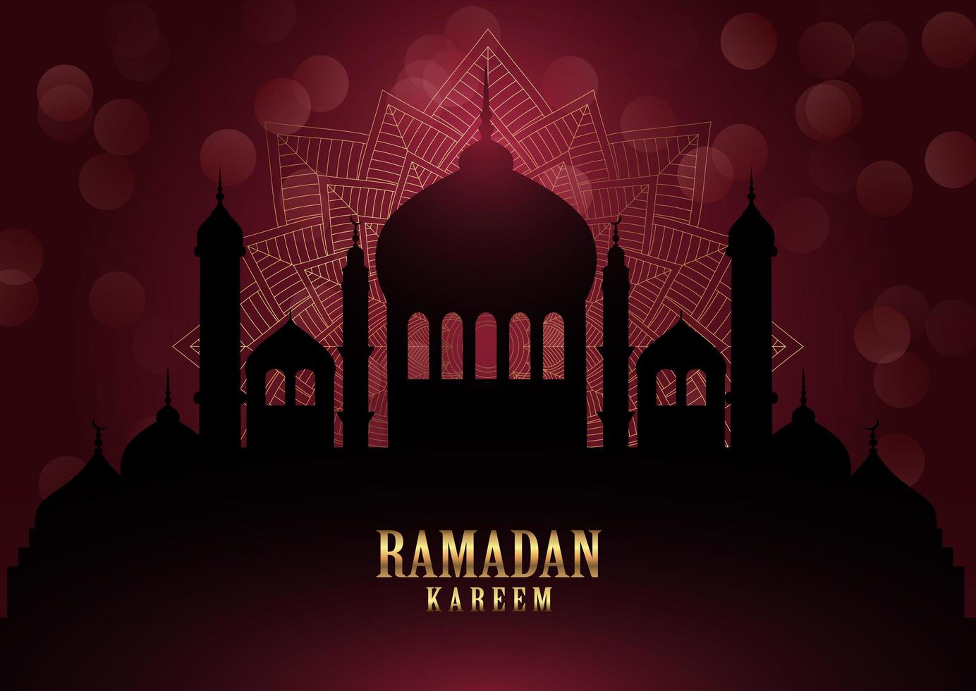 fond de ramadan kareem avec mandala élégant vecteur