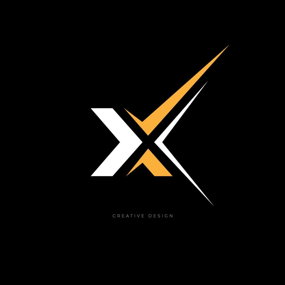 lettre de marque x logo créatif espace négatif vecteur