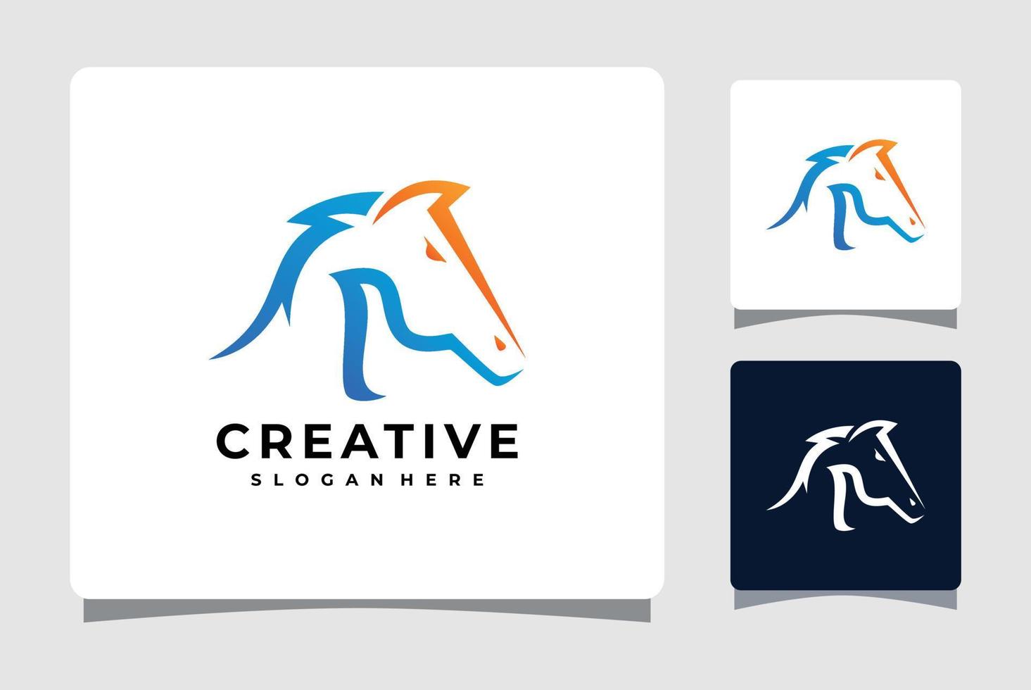 modèle de logo de cheval lettre i avec inspiration de conception de carte de visite vecteur