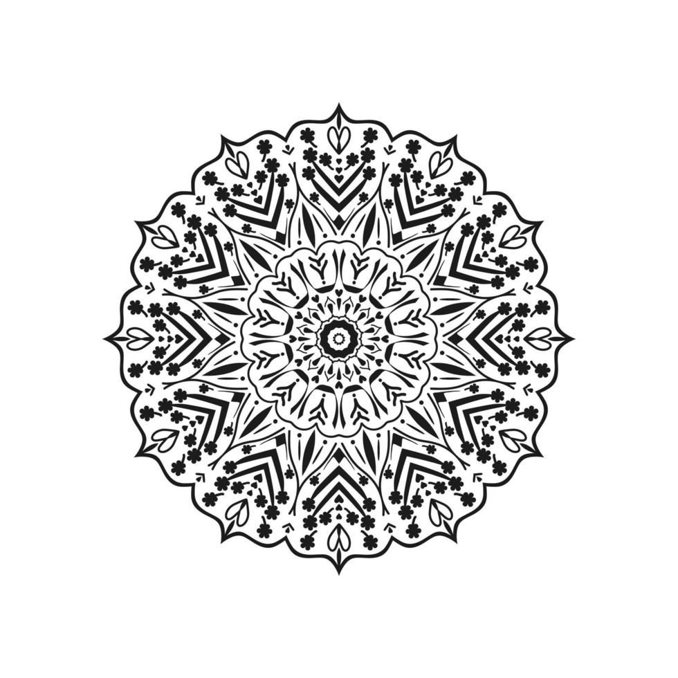 conception de fond floral de conception de mandala ornemental blanc et blanc vecteur