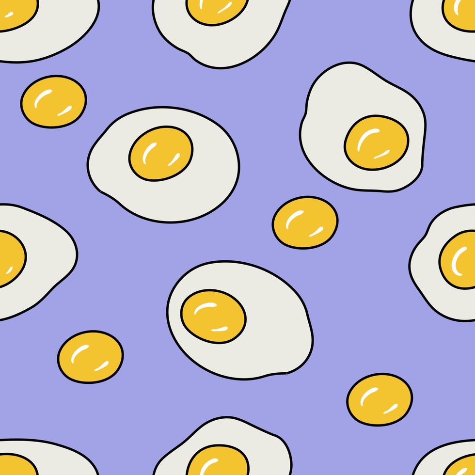 modèle sans couture de doodle avec des œufs frits. impression esthétique pour t-shirt, tissu, textile. vecteur