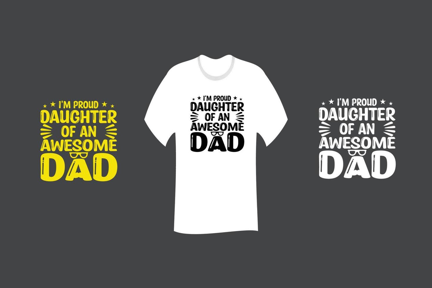je suis fière fille d'un super design de t-shirt papa vecteur
