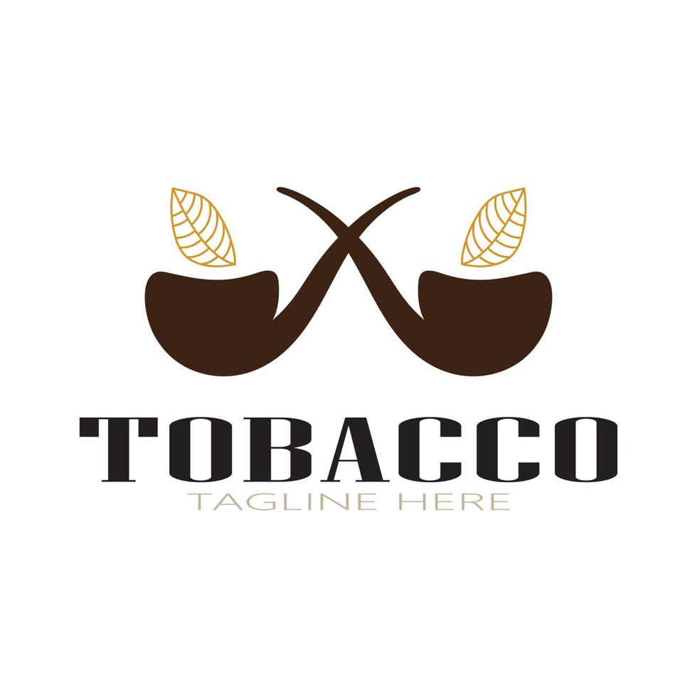 logo de feuille de tabac, champ de tabac et vecteur de conception de modèle de logo de cigarette de tabac