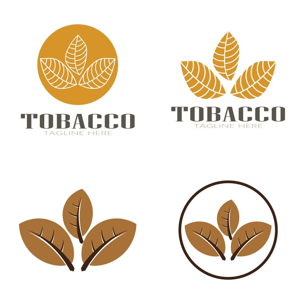 logo de feuille de tabac, champ de tabac et vecteur de conception de modèle de logo de cigarette de tabac