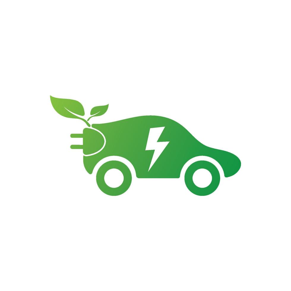 voiture écologique et vecteur de logo d'icône de technologie de voiture verte électrique.