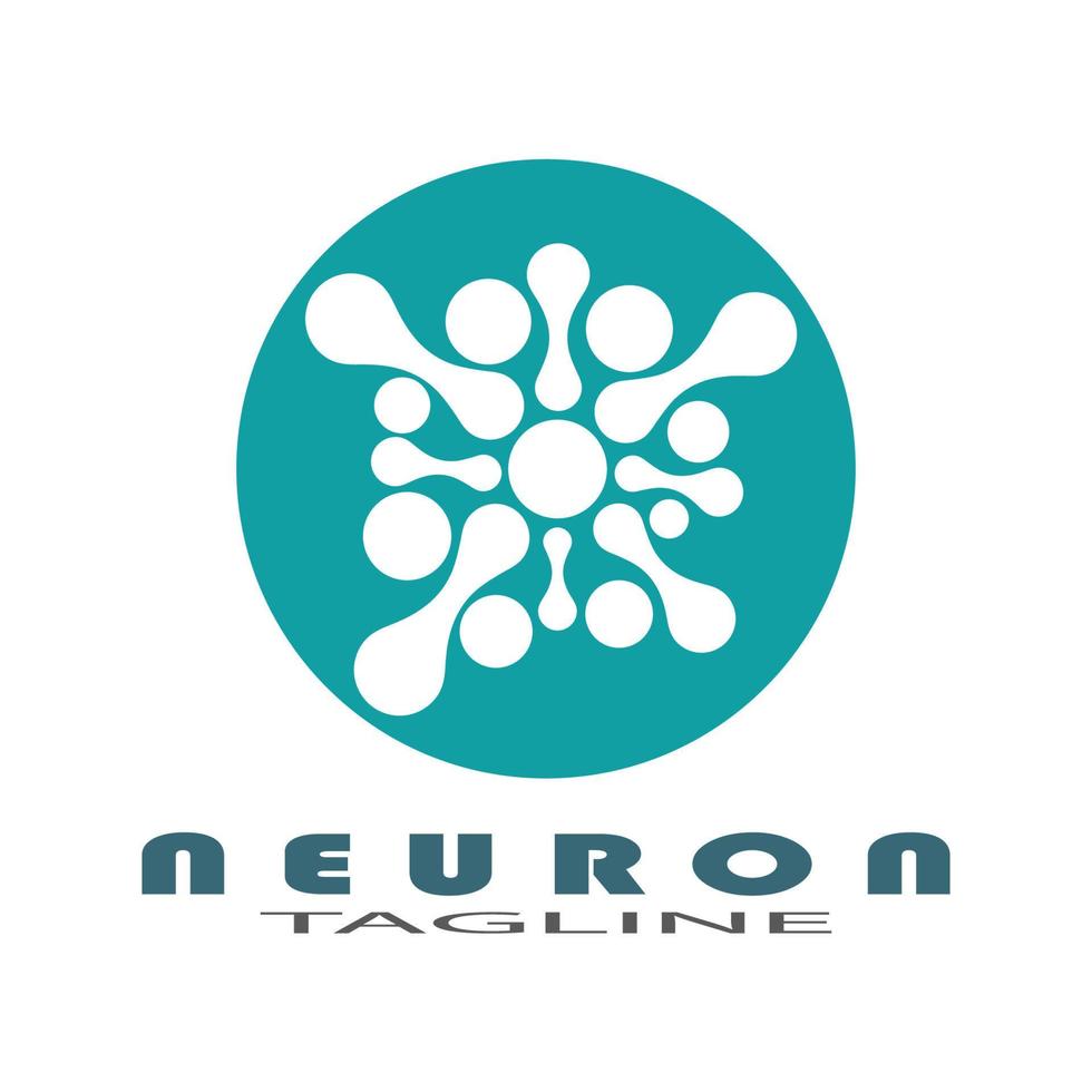 logo de neurone ou icône de modèle d'illustration de conception de logo de cellule nerveuse avec concept de vecteur