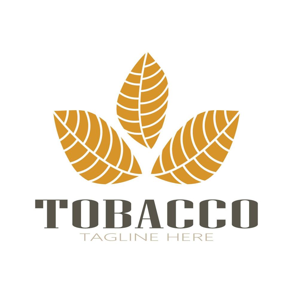 logo de feuille de tabac, champ de tabac et vecteur de conception de modèle de logo de cigarette de tabac