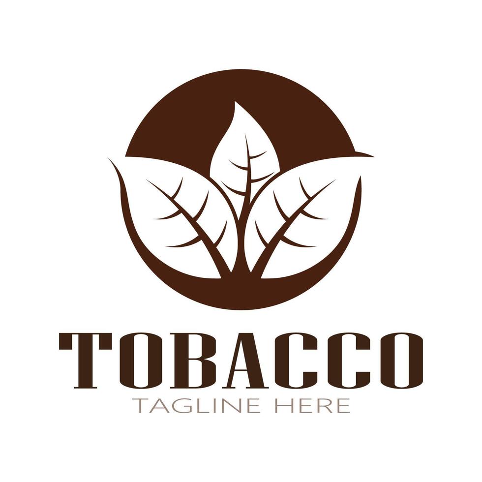 logo de feuille de tabac, champ de tabac et vecteur de conception de modèle de logo de cigarette de tabac