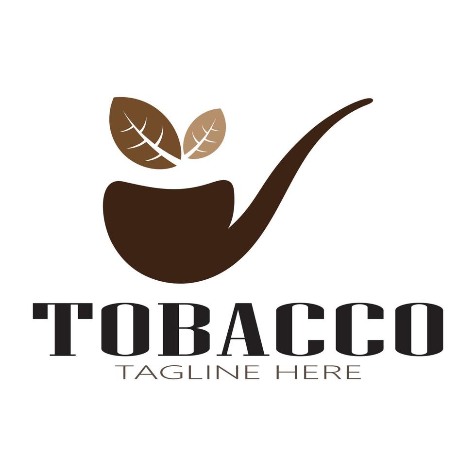 logo de feuille de tabac, champ de tabac et vecteur de conception de modèle de logo de cigarette de tabac