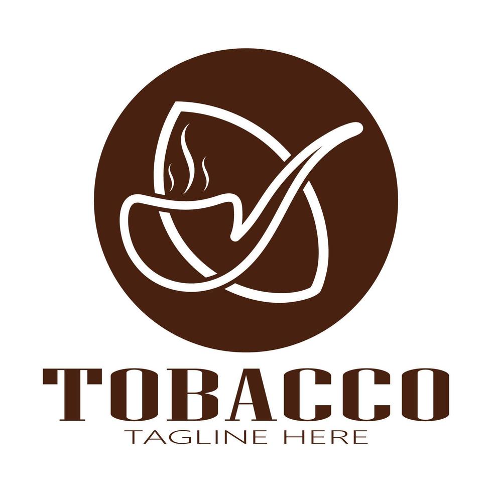 logo de feuille de tabac, champ de tabac et vecteur de conception de modèle de logo de cigarette de tabac