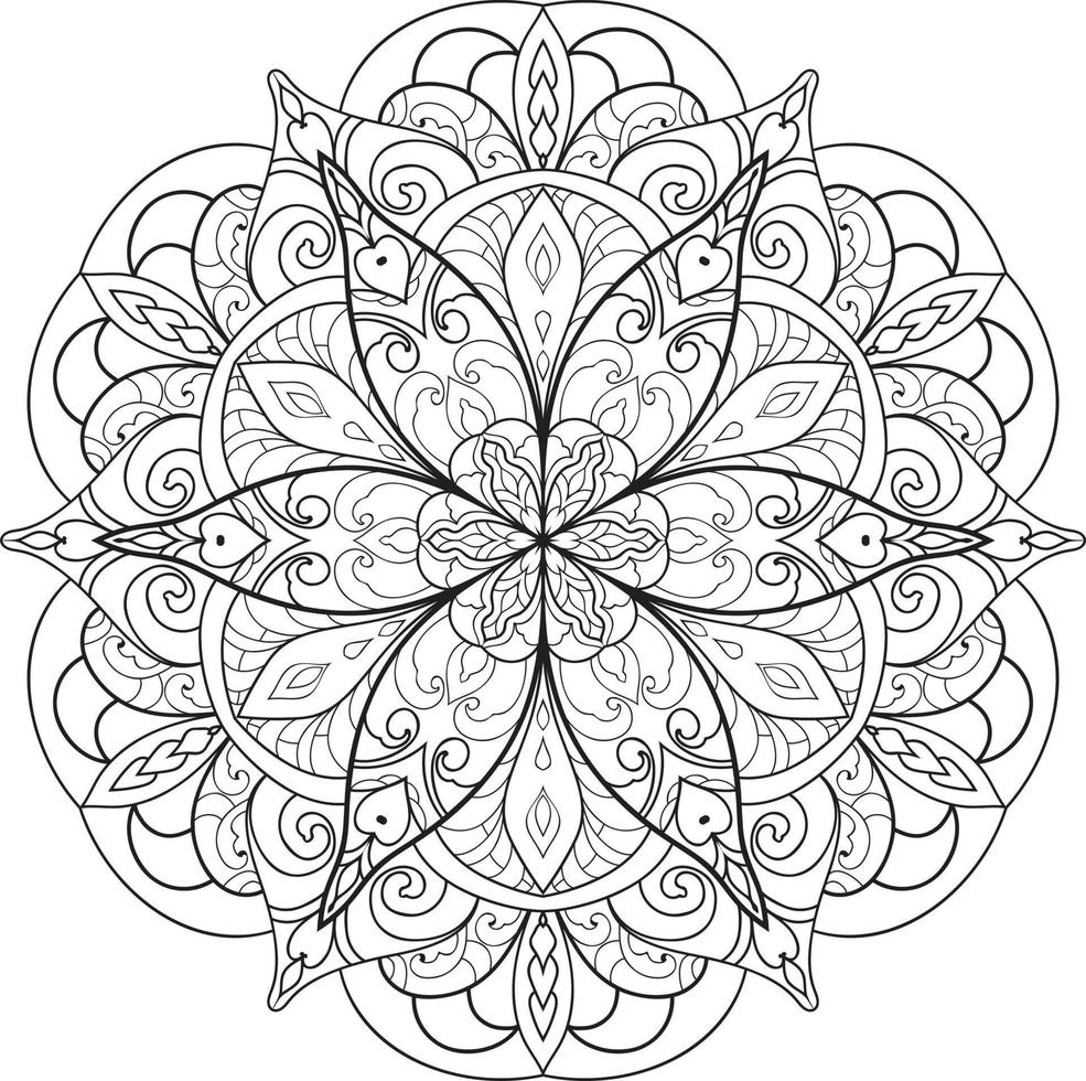 vecteur gratuit de mandala de fleur circulaire sur blanc