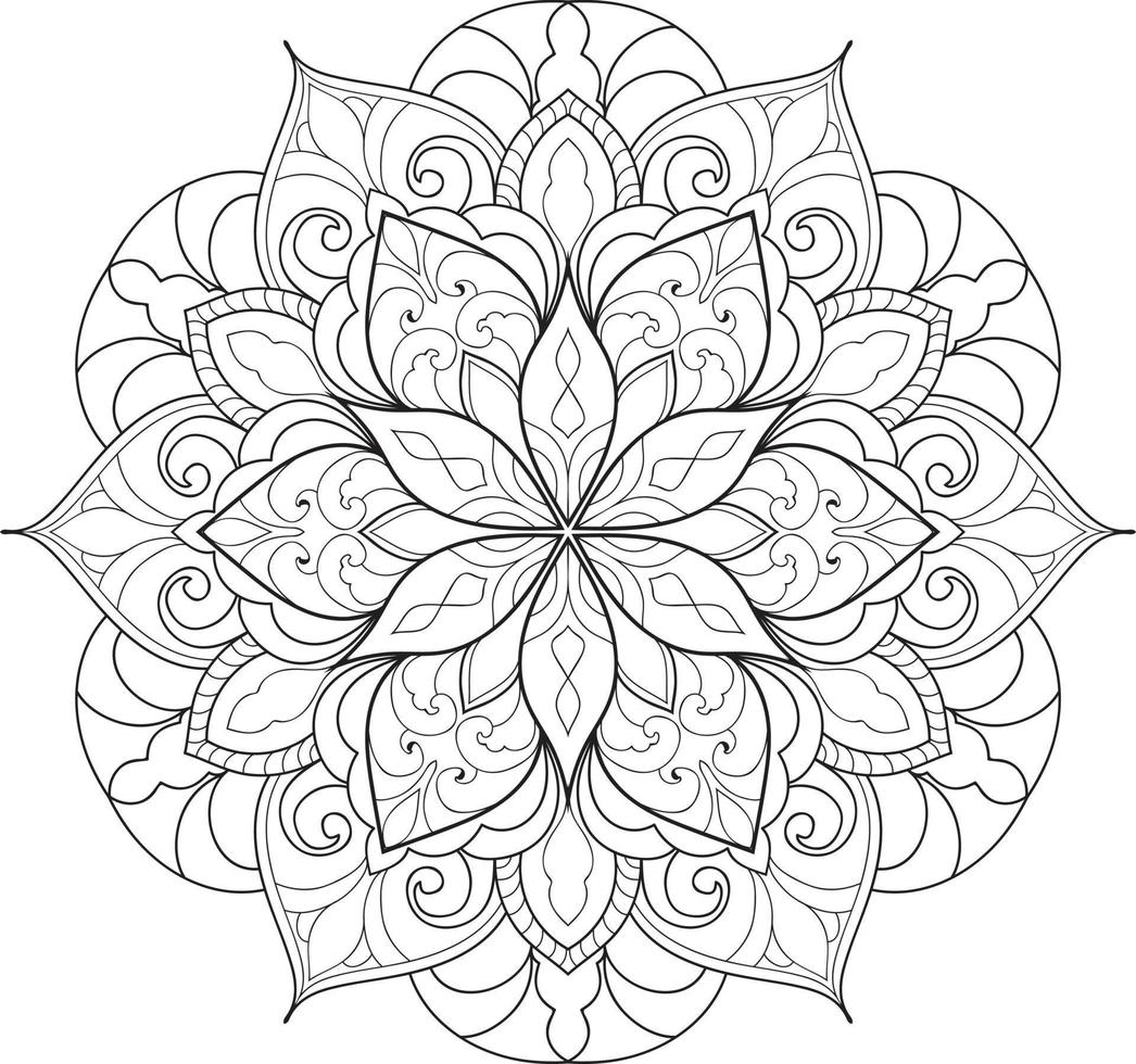 vecteur gratuit de mandala de fleur circulaire sur blanc