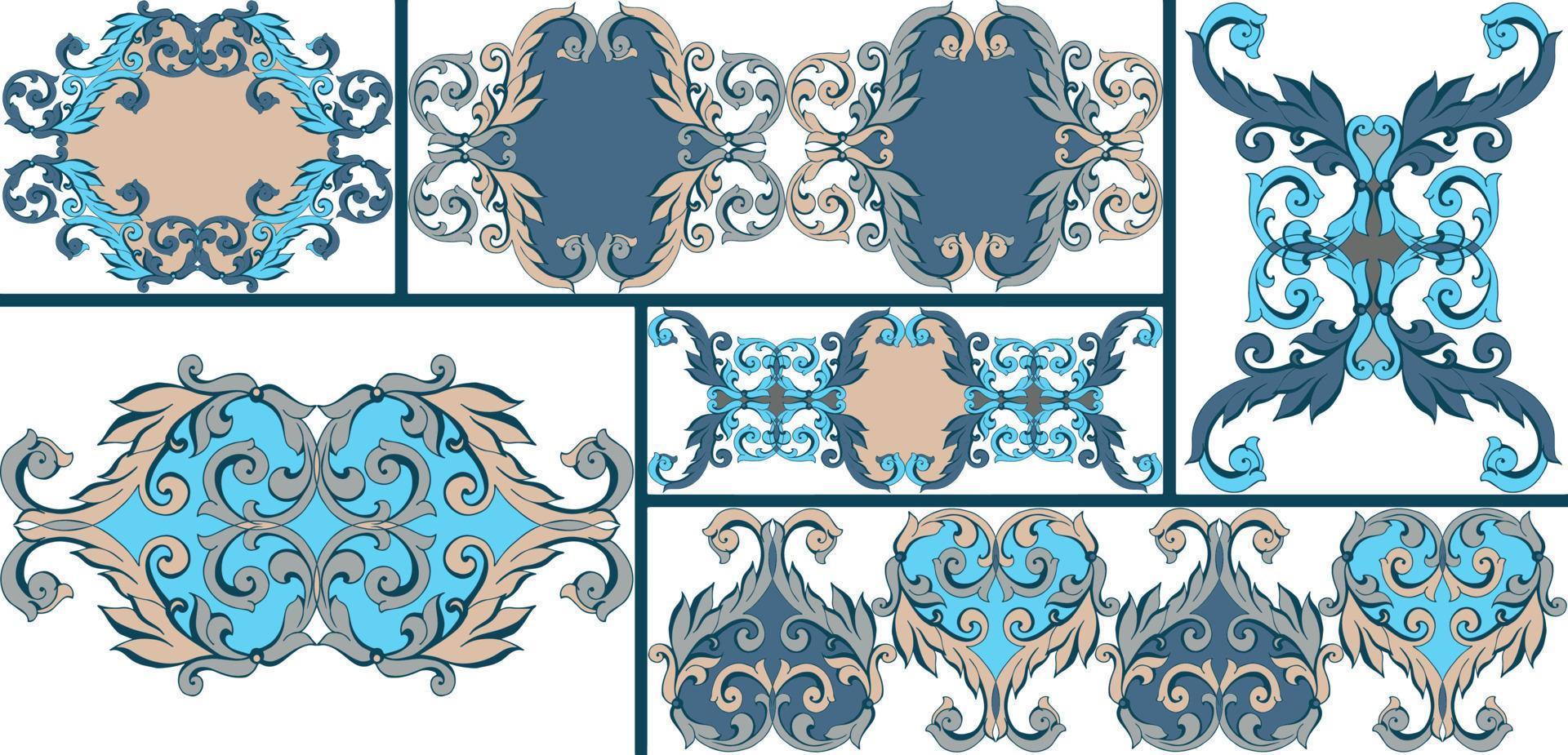 tuile de patchwork sans couture. tuile de poterie majolique. décor portugais et espagnol. carreaux de céramique de style talavera. illustration vectorielle. motif patchwork abstrait sans couture avec ornement géométrique et floral vecteur